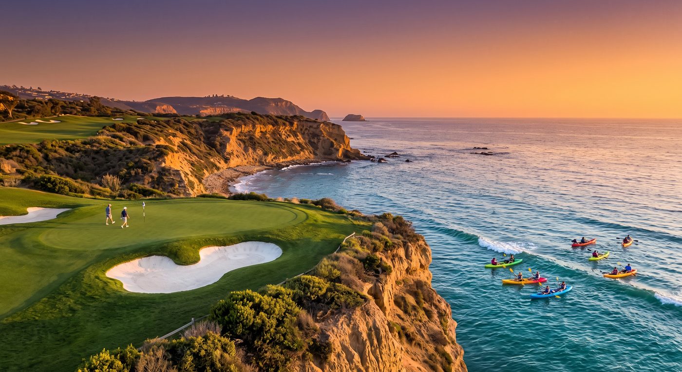Cliffside golf course overlooking the Orange County coastline